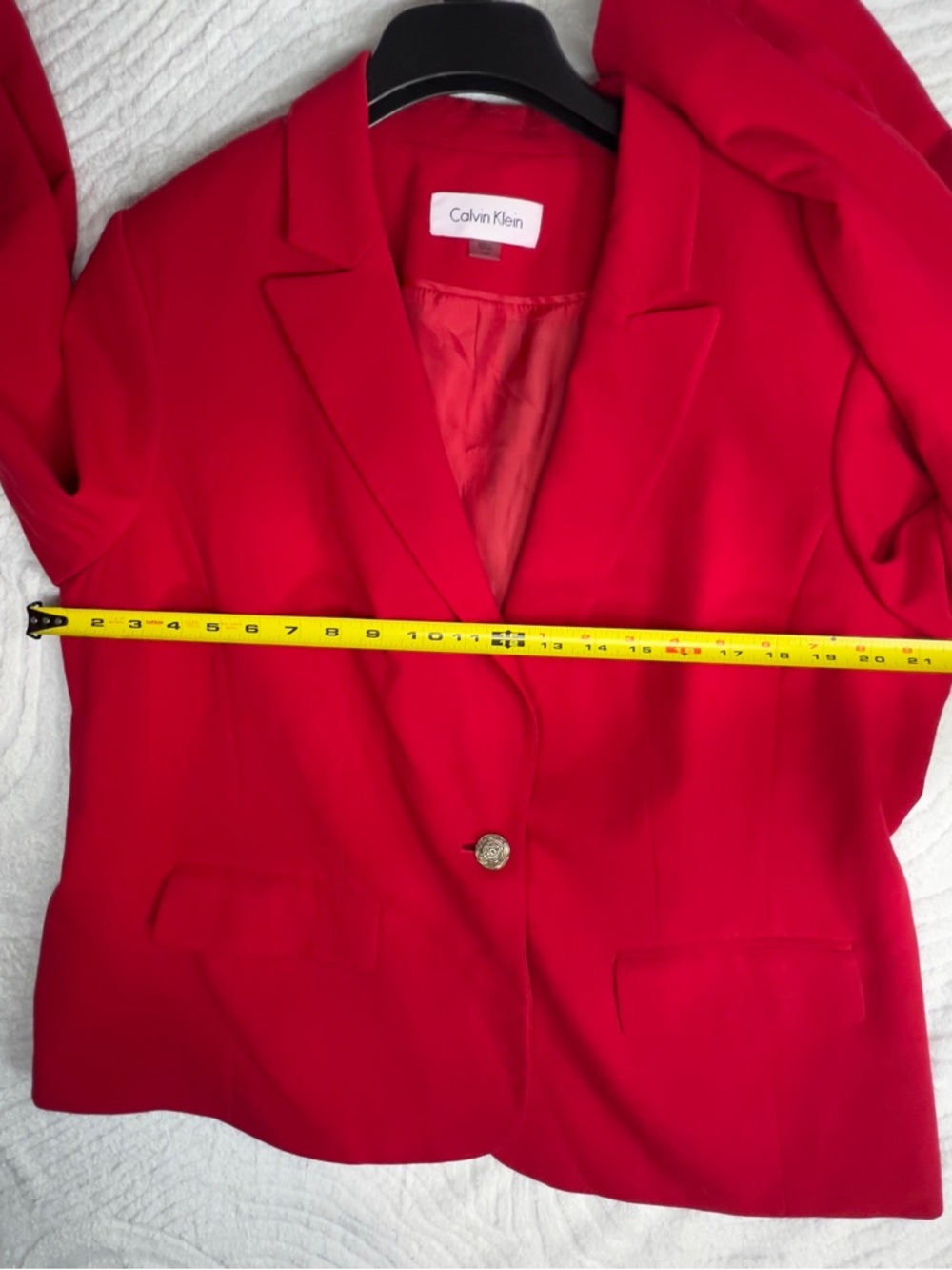 Calvin Klein Bright Red Single-Button Blazer - Picture 5 of 7